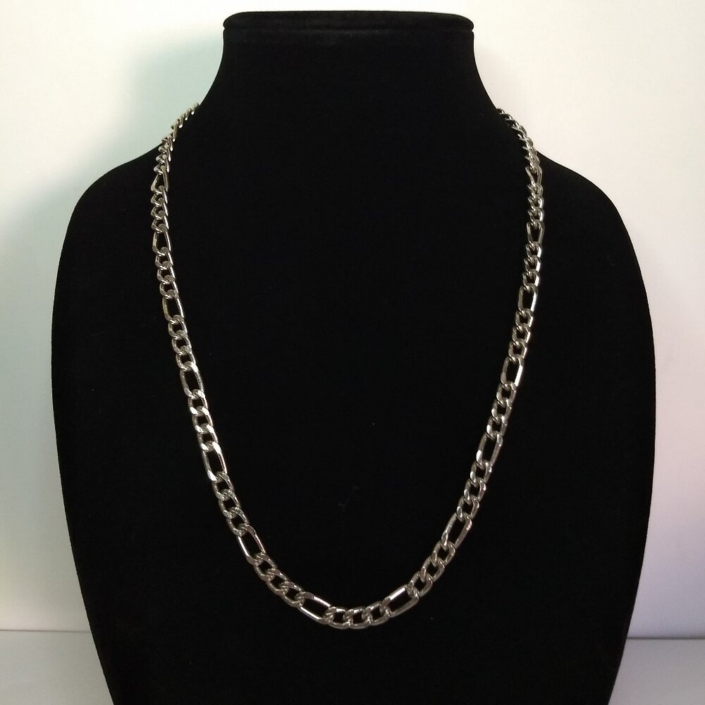 BMNY Curb Link Chain Marked 14K GP Gold Plated Silver Toned Modern Minimalist